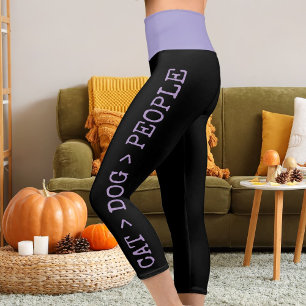 Personalise Pets Purple Black Grunge Edgy Look Fun Capri Leggings