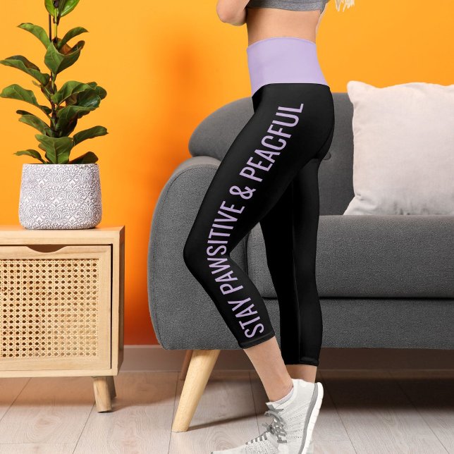 Personalise Pets Purple Black Grunge Edgy Look Pet Capri Leggings (Creator Uploaded)