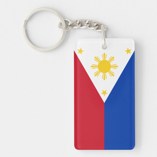 Personalise Philippines Flag Key Ring (Front)