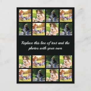 Personalise photo collage and text announcement po postcard