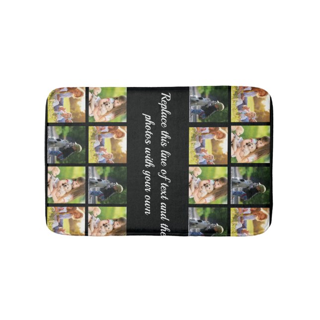Personalise photo collage and text bath mat (Front)