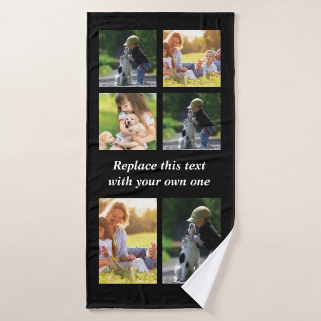 Personalise photo collage and text Case-Mate iPhon Bath Towel (Bath Towel)