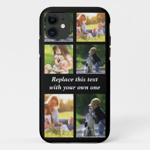 Personalise photo collage and text iPhone 11 case