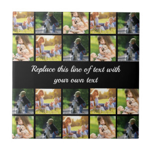 Personalise photo collage and text ceramic tile