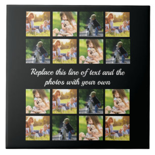 Personalise photo collage and text ceramic tile