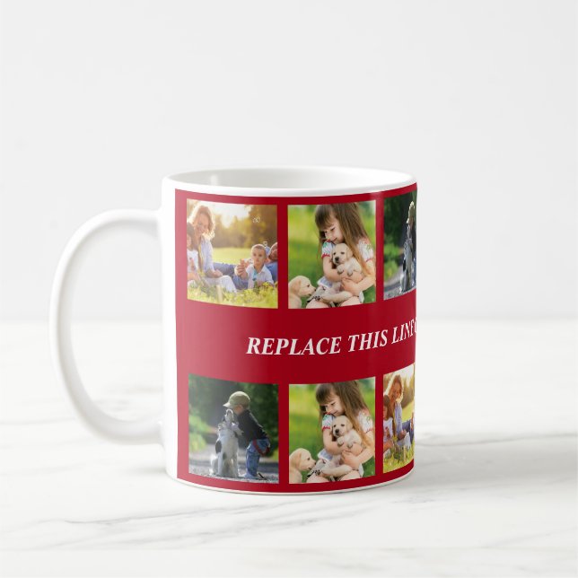 Personalise photo collage and text coffee mug (Left)