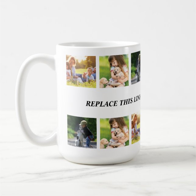 Personalise photo collage and text coffee mug (Left)