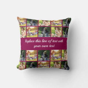 Personalise photo collage and text cushion