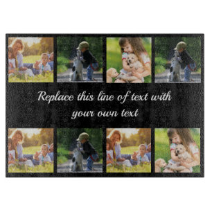 Personalise photo collage and text cutting board