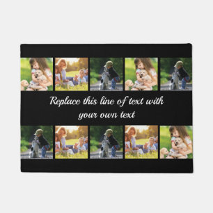 Personalise photo collage and text doormat