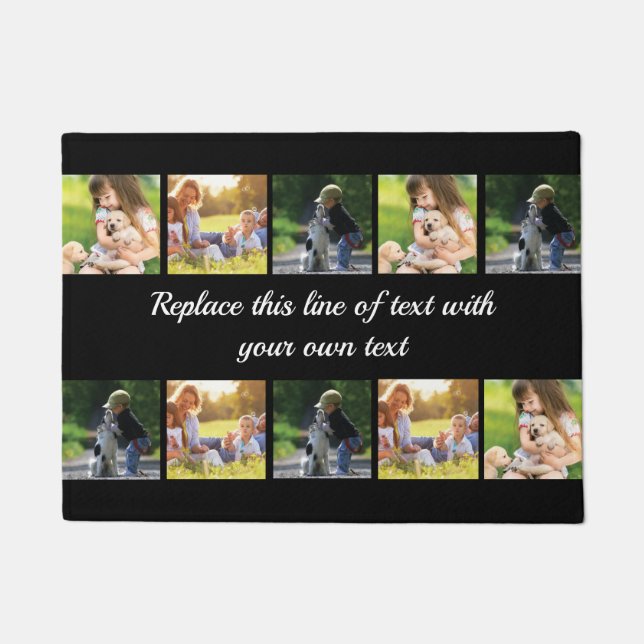Personalise photo collage and text doormat (Front)