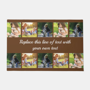 Personalise photo collage and text doormat