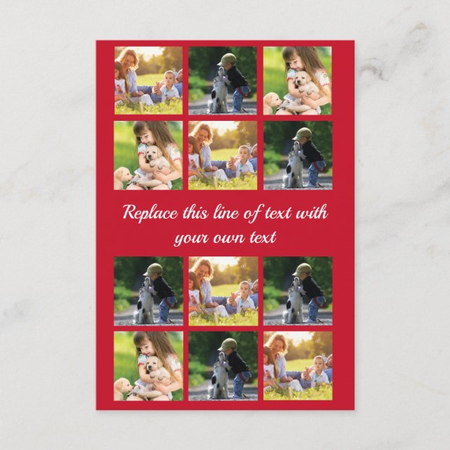 Personalise photo collage and text enclosure card (Front)