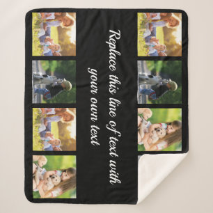 Personalise photo collage and text fleece blanket