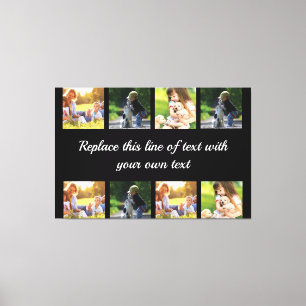 Personalise photo collage and text fleece blanket canvas print