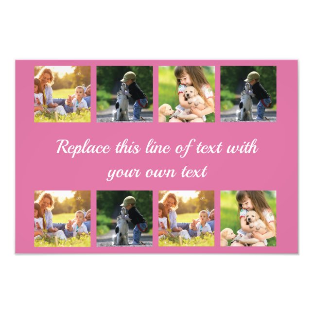 Personalise photo collage and text fleece blanket print (Front)
