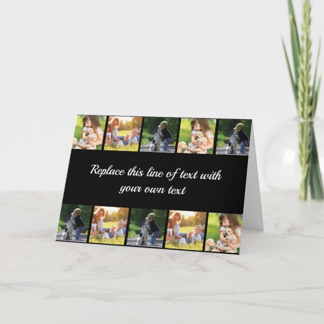 Personalise photo collage and text holiday card (Front)