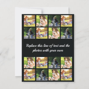 Personalise photo collage and text invitation