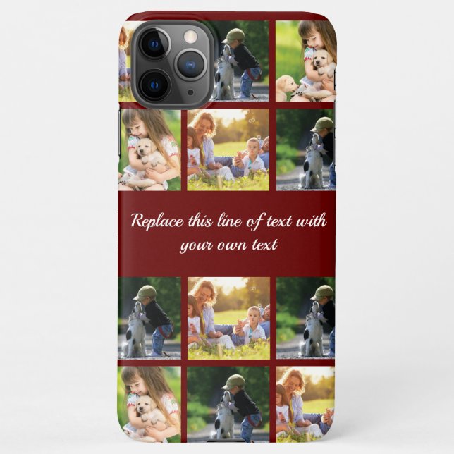 Personalise photo collage and text iPhone case (Back)