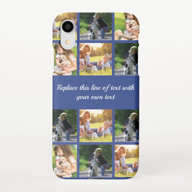 Personalise photo collage and text iPhone case (Back)