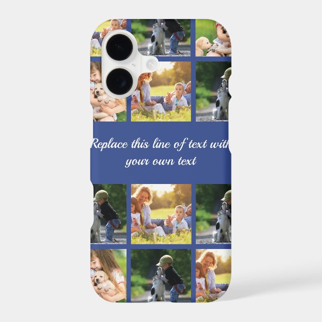 Personalise photo collage and text iPhone case (Back)