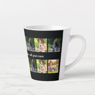 Personalise photo collage and text latte mug