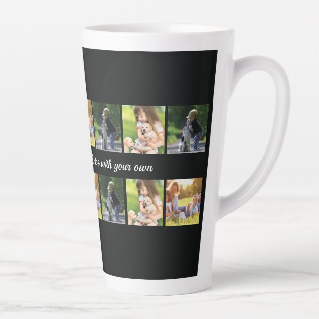 Personalise photo collage and text latte mug (Right)