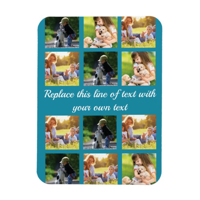 Personalise photo collage and text magnet (Vertical)