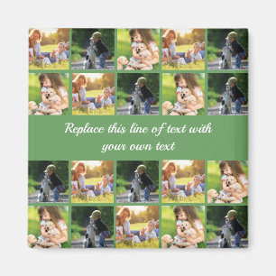 Personalise photo collage and text magnet