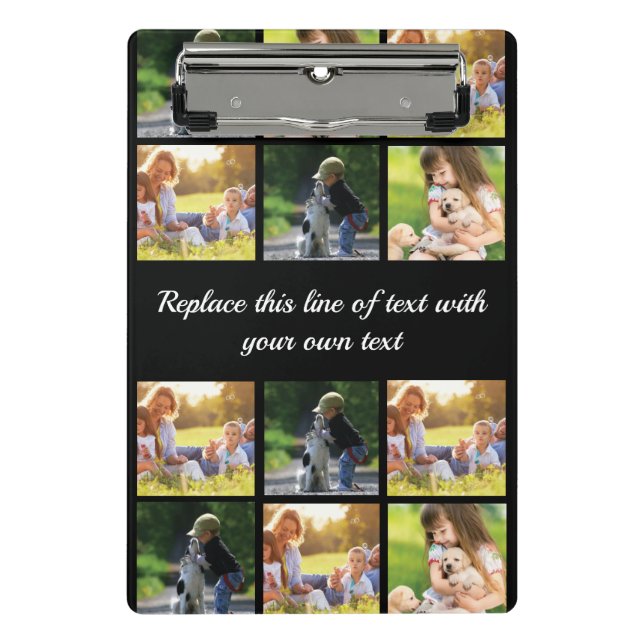 Personalise photo collage and text mini clipboard (Front)