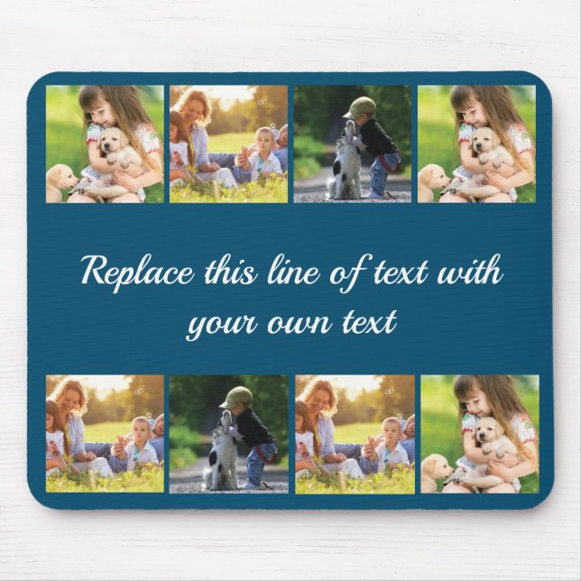 Personalise photo collage and text mouse pad (Front)