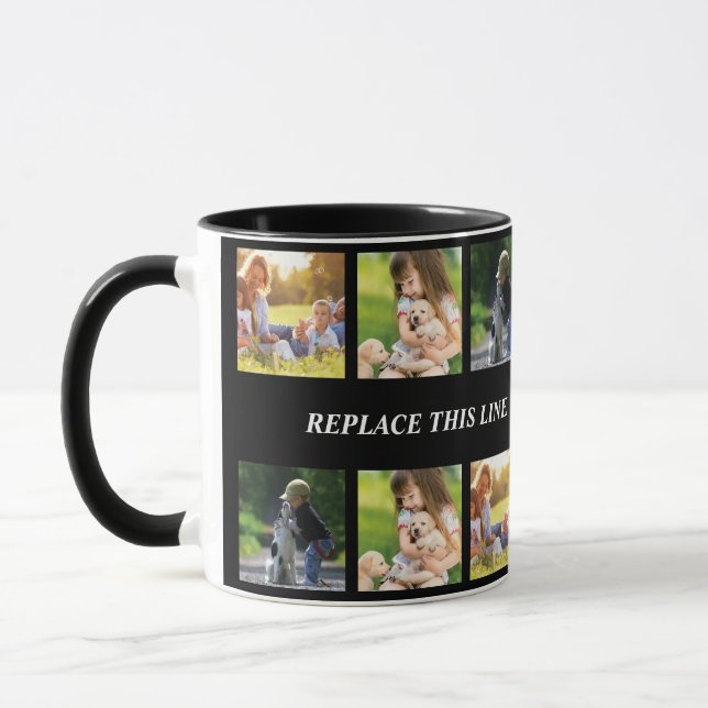 Personalise photo collage and text mug (Left)