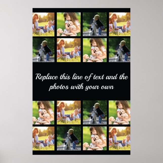 Personalise photo collage and text poster (Front)