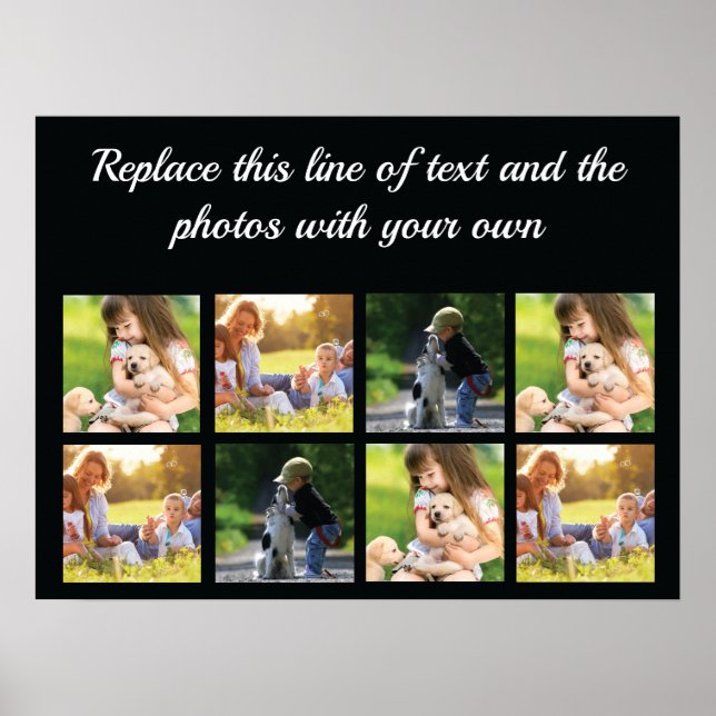 Personalise photo collage and text poster (Front)