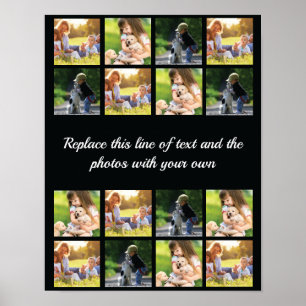 Personalise photo collage and text poster