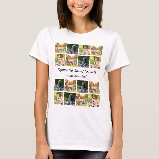 Personalise photo collage and text T-Shirt (Front)