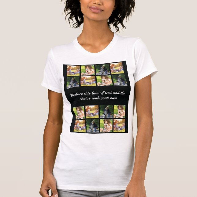 Personalise photo collage and text T-Shirt (Front)