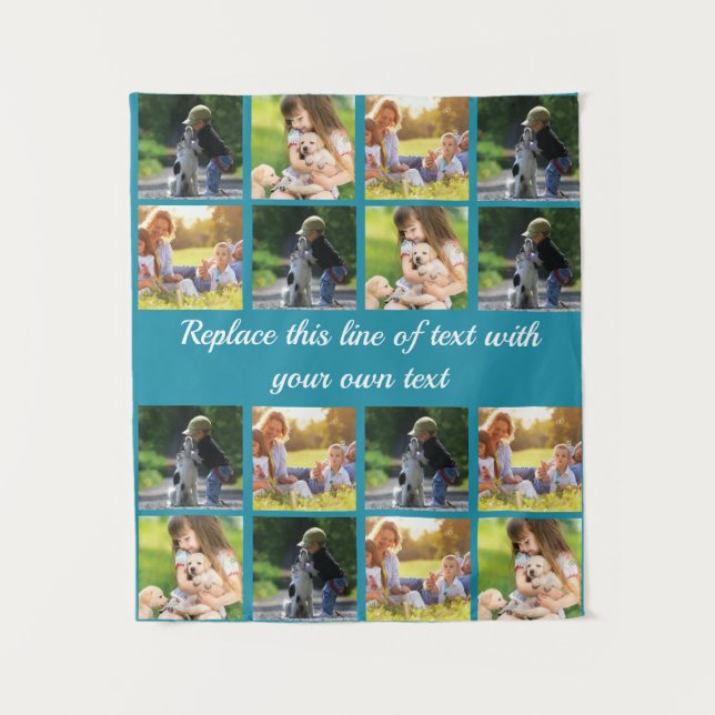 Personalise photo collage and text tapestry (Front)