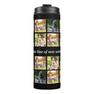 Personalise photo collage and text thermal tumbler