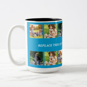 Personalise photo collage and text Two-Tone coffee mug