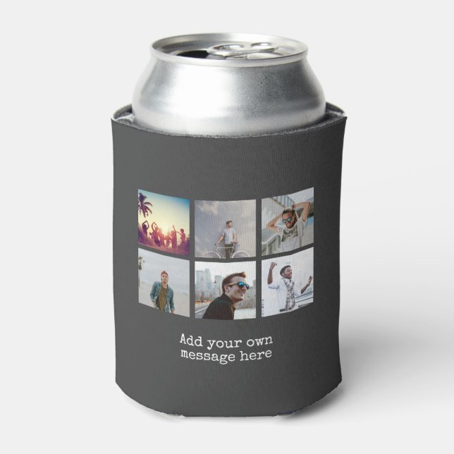 Personalise Photo Collage Design Own Upload Image Can Cooler (Can Front)