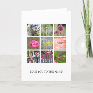 Personalise Photo Collage Flowers and Birds Thank You Card