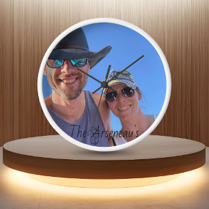 Personalise Photo Cute Couple's Clock