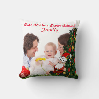 Personalise photo image Christmas holiday Cushion