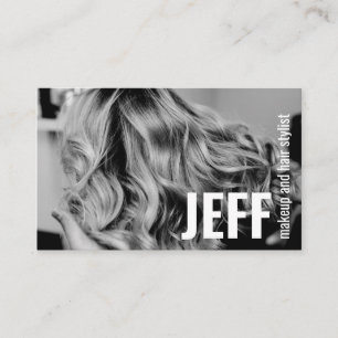 Personalise Photo Minimalist Hairstylist Salon Business Card