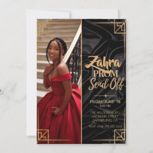 Personalise Photo Prom Send Off Elegant Graduation Invitation