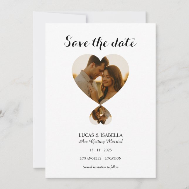 Personalise Photo save the date card (Front)