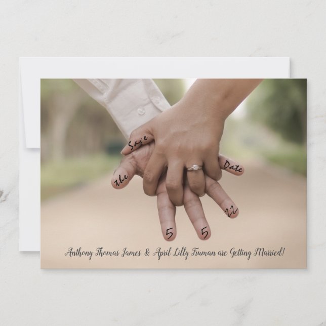 Personalise Photo Save the Date Invitation (Front)