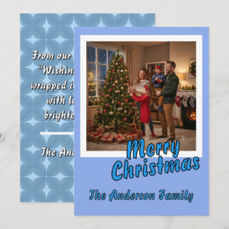 Personalise Photo Script Merry Christmas Holiday  Card
