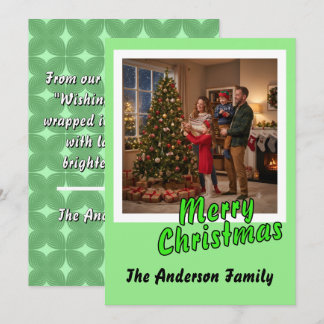 Personalise Photo Script Merry Christmas Holiday  Card